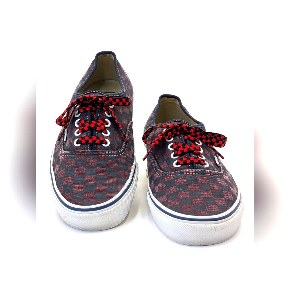 Vans Doren Red and Black Checkerboard With Checkered Shoelaces Men 10.5 Women 12 - Picture 6 of 17
